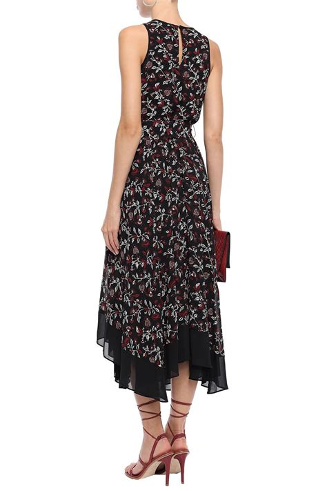 michael michael kors floral georgette dress|Michael Kors black pleated dress.